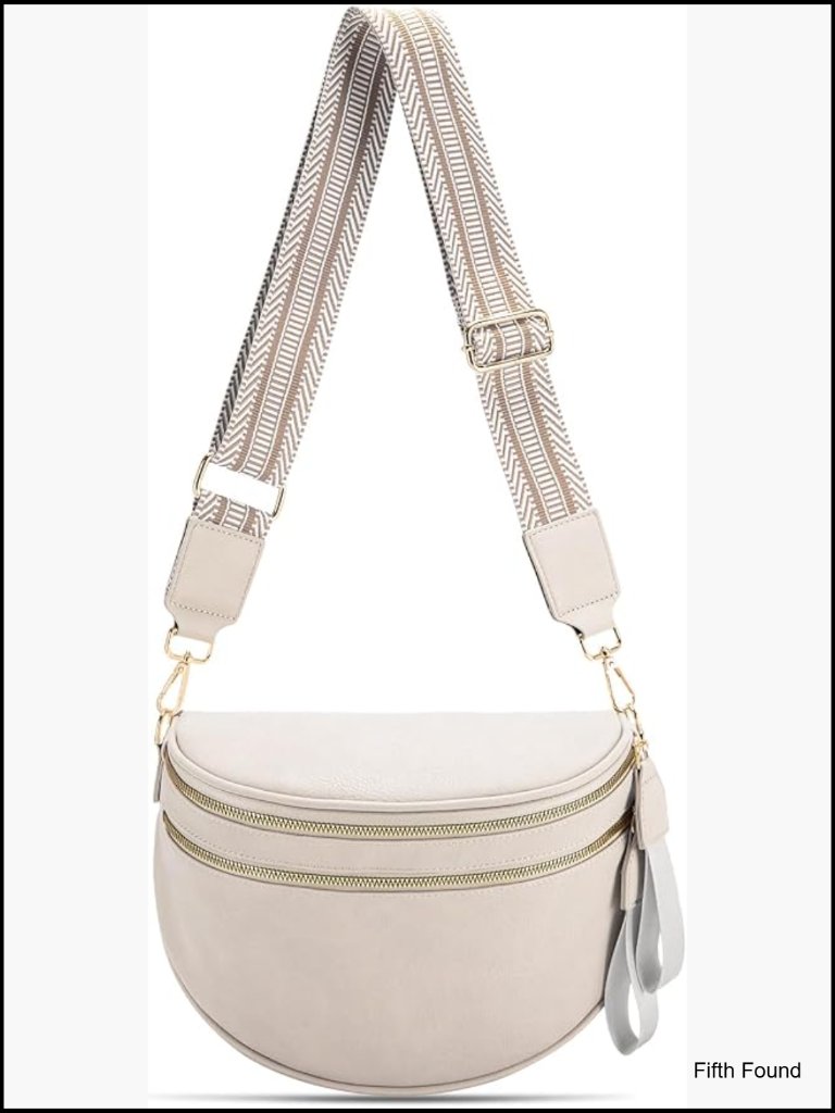 Large Leather Crossbody Sling Bag For Women Hands-Free Shoulder Purse